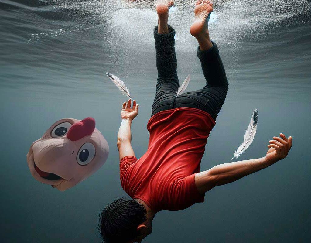 Hombre cae al río imitando a Condorito