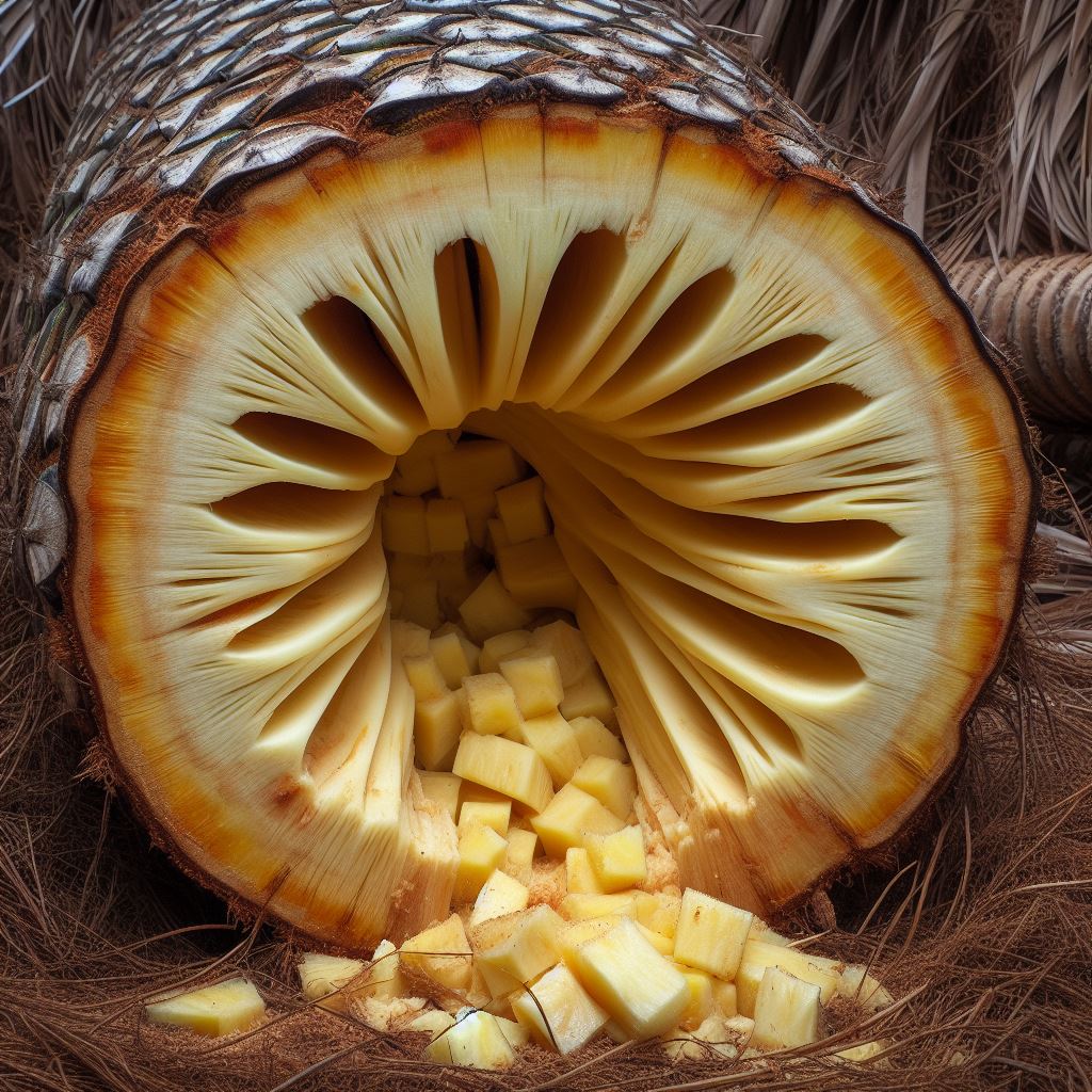 Palmera rellena de piña