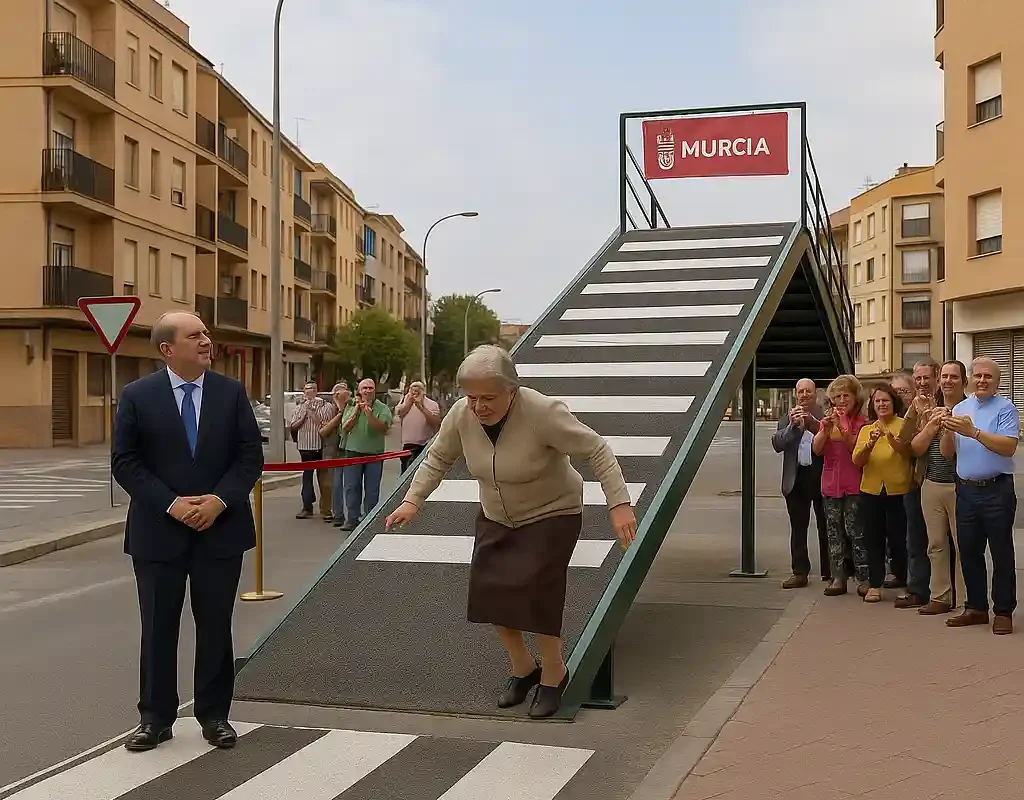 Paso Peatonal con Subida en Murcia