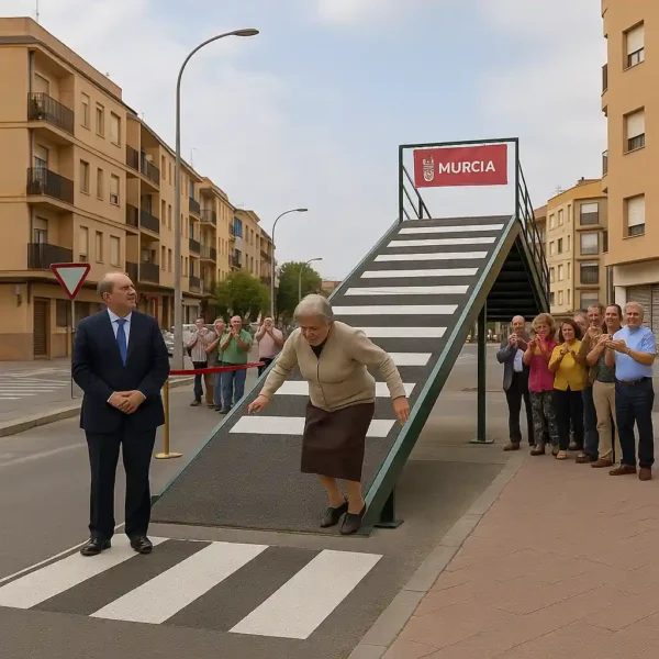 Paso Peatonal con Subida en Murcia